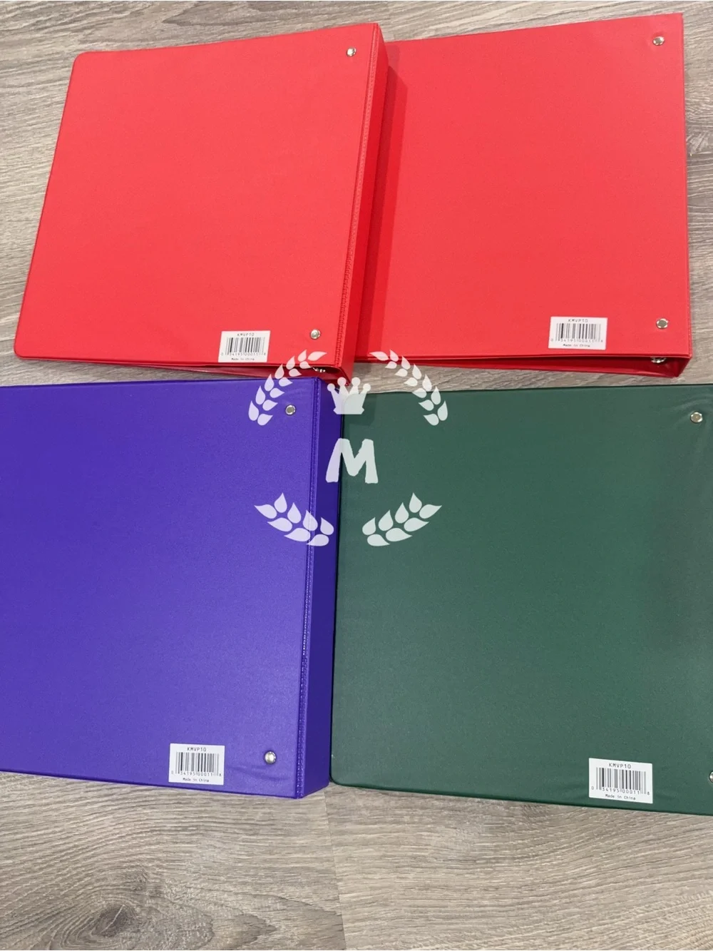 3-Ring 1 inch Binders with D Metal Rings two interior pockets Set of 4